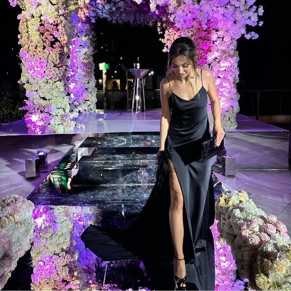 Black silk dress